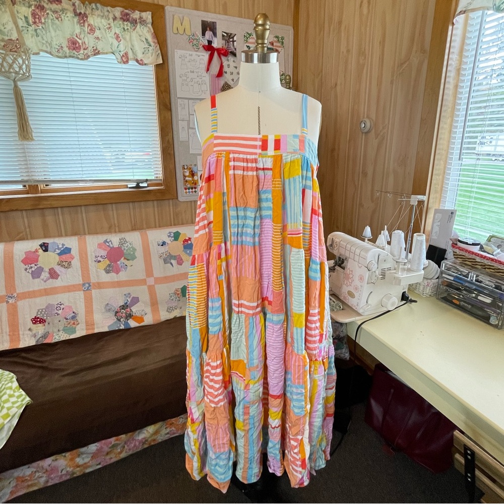 Colorful Patchwork Maxi Dress
